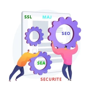 icone représentant différents aspects d'un site comme SEO SEA SSL ...